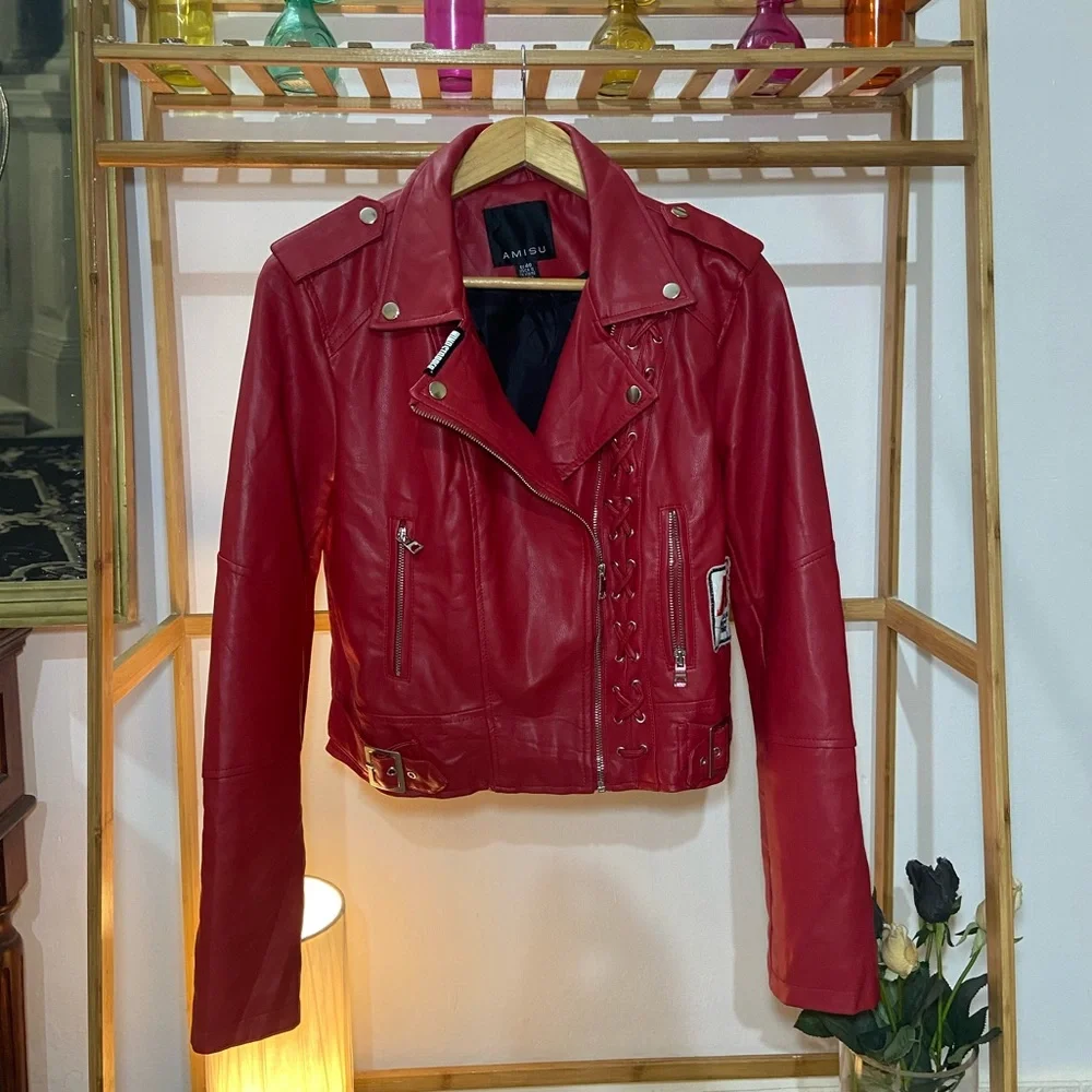 Amisu Leather Jacket. Size- 40 (Fit M-L) - Picture 1 of 9